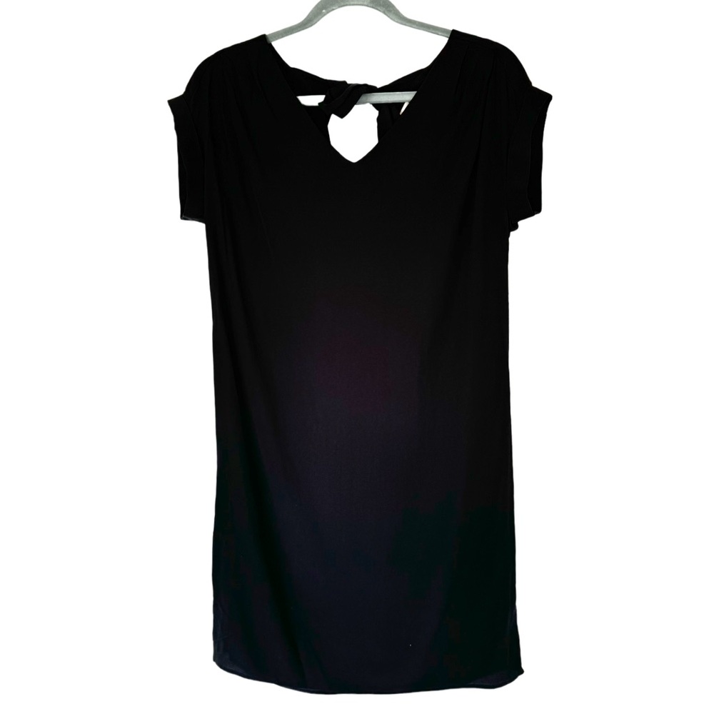 Cynthia Rowley 100% Silk Black Dress Back Cut Out Bow Size 2